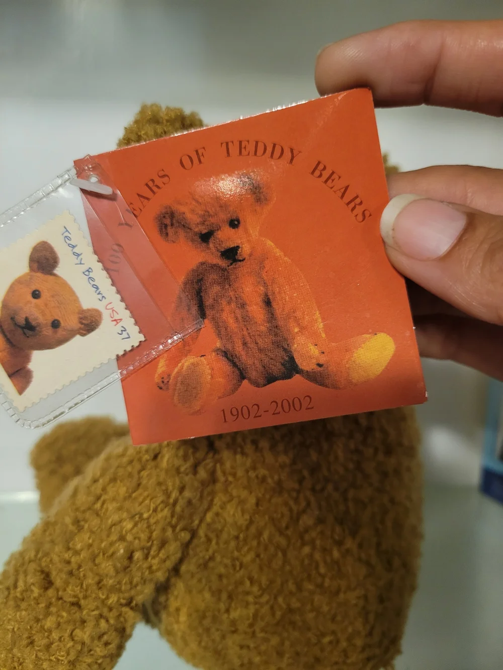 United Postal Service Plush Teddy Bear Collectible Centennial Stamp USPS Tag 10